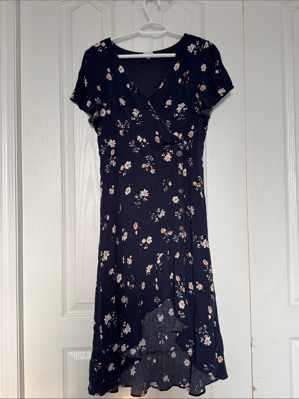 Kismet Navy Floral High-Low Wrap Dress